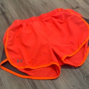 under armour neon pink running shorts